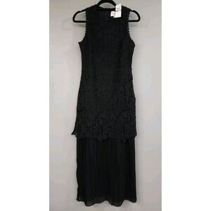 NEW SIZE LARGE Arose Studio SERAPHINE CREWNECK SLEEVELESS LAYERED DRESS TEXTURED